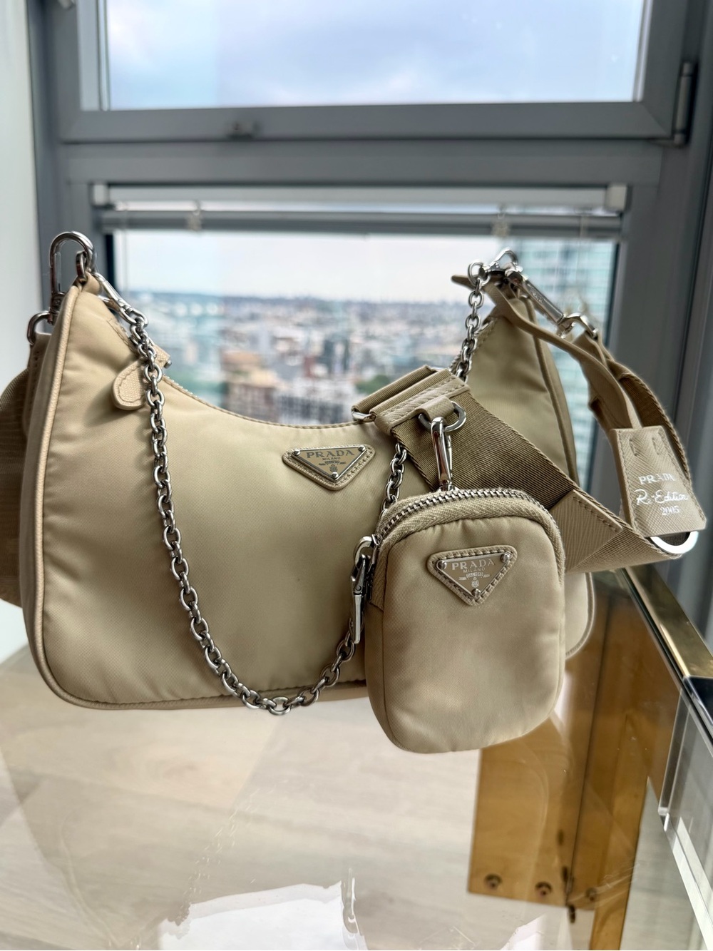 Prada Re-Edition 2005 Re-Nylon Bag Desert Beige 🤎